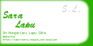 sara lapu business card