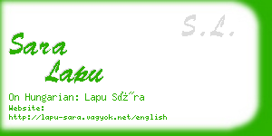 sara lapu business card